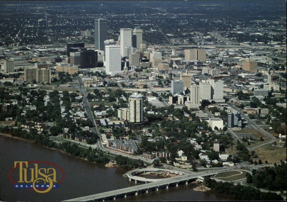 Tulsa Oklahoma aerial view ~ postcard sku341