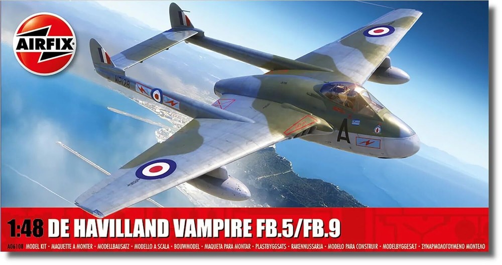 De Havilland Vampire FB.5/FB.9 Plastic Model Airplane Kit A06108