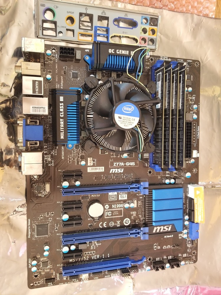 MSI Z77A-G45 LGA 1155 Motherboard + IO Shield, Intel i5-3570K +HS, 16GB DDR3 RAM