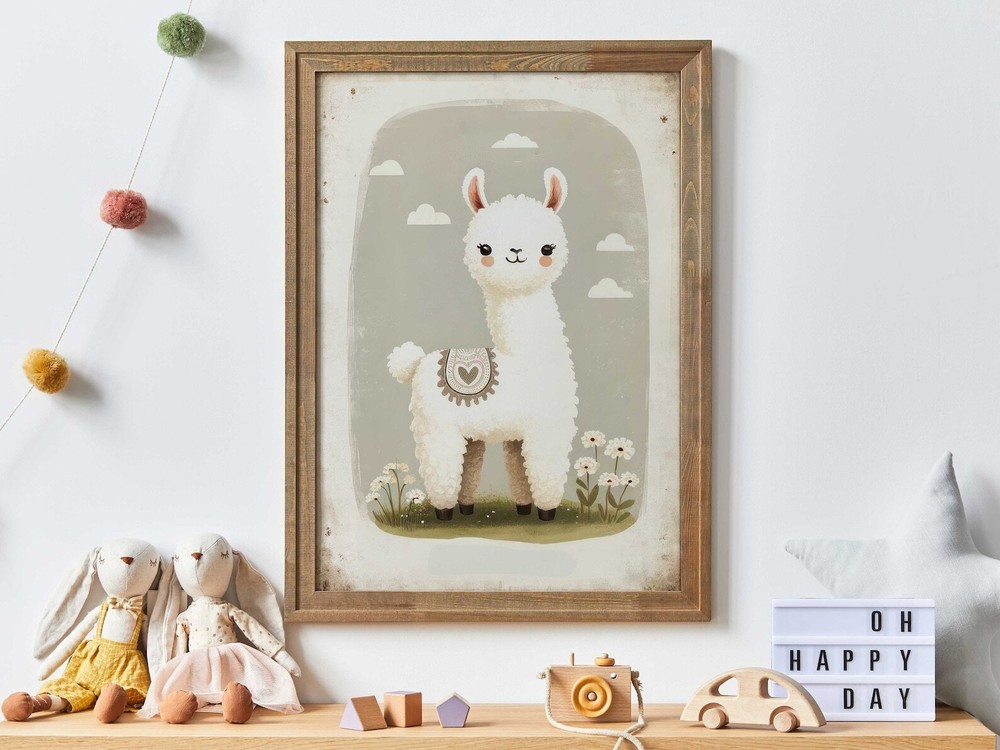 Llama Nursery Art Llama Wall Art For Kids Vintage Llama Print Nursery Animals