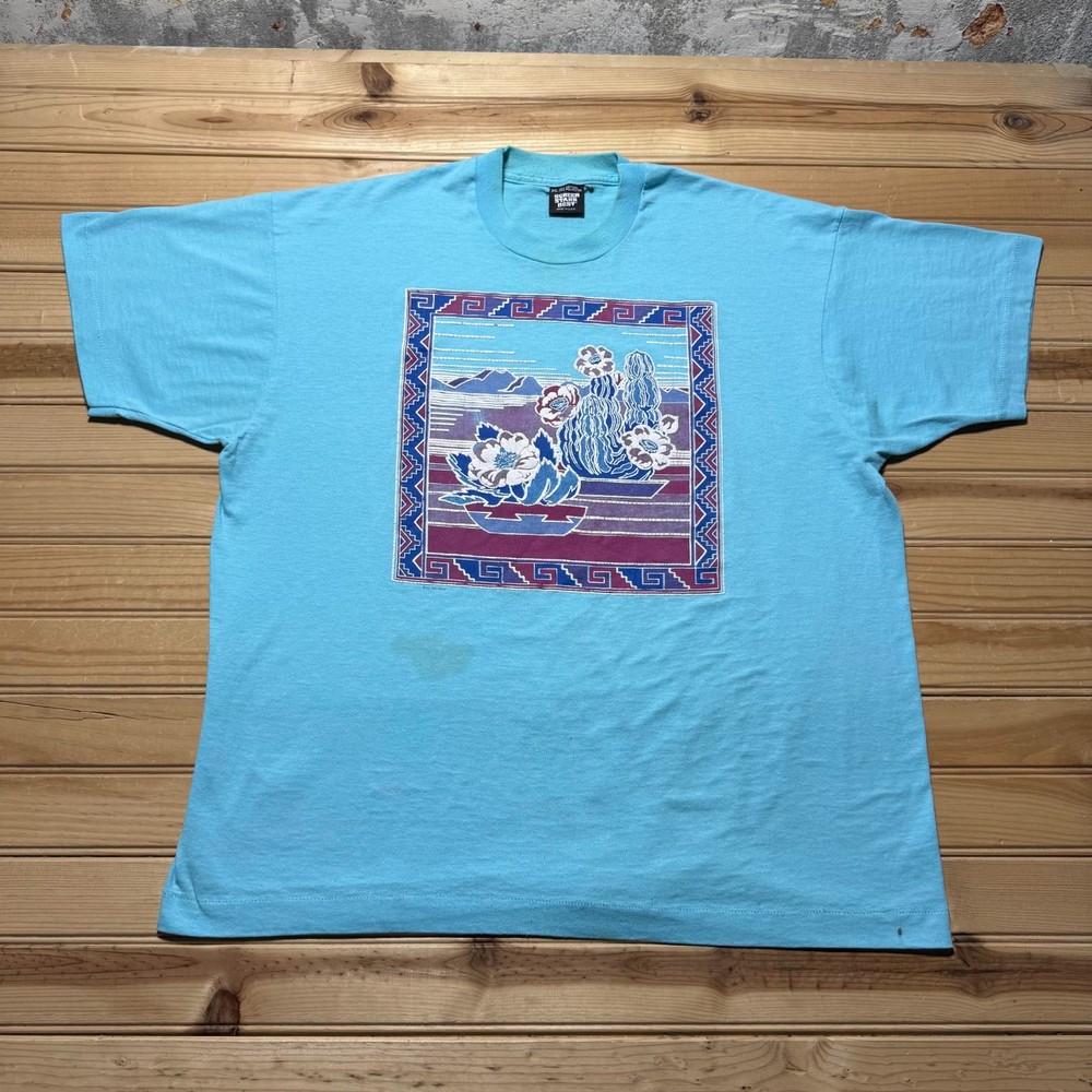Vintage 90s Cactus Desert Southwestern Landscape Graphic Souvenir T-Shirt USA XL