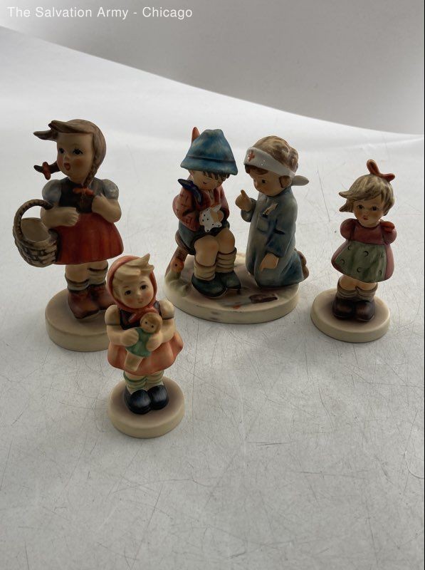 Hummel Goebel Multicolor Girl With Doll & More Decorative Figurines Lot Of 4