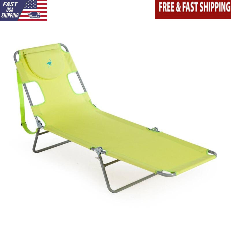 Adjustable Lightweight Folding Chaise Lounge for Beach Pool Outdoor Relaxation