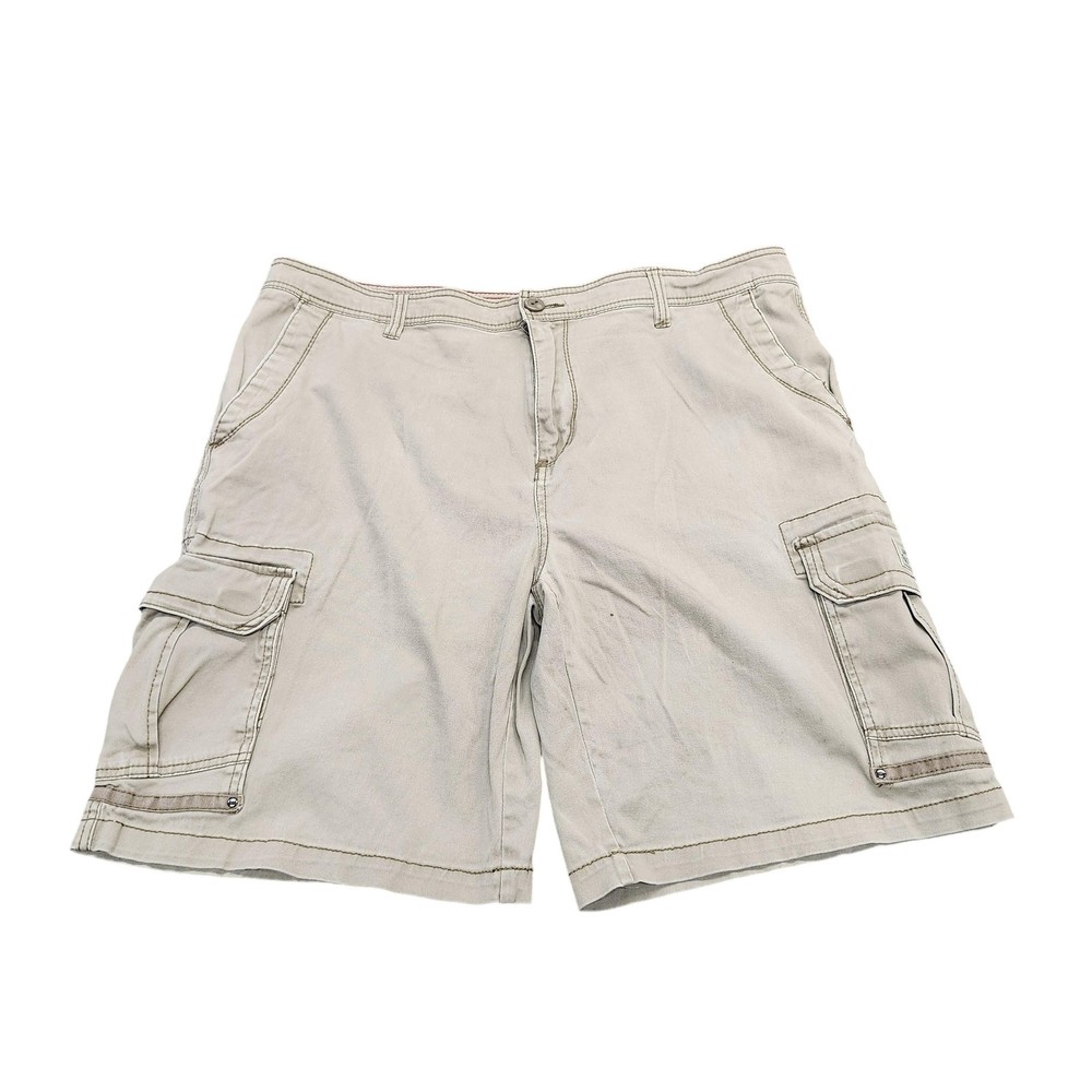 UNIONBAY Cargo Shorts Mens 42 Beige Canvas 10 Inseam Relaxed Utility Pockets