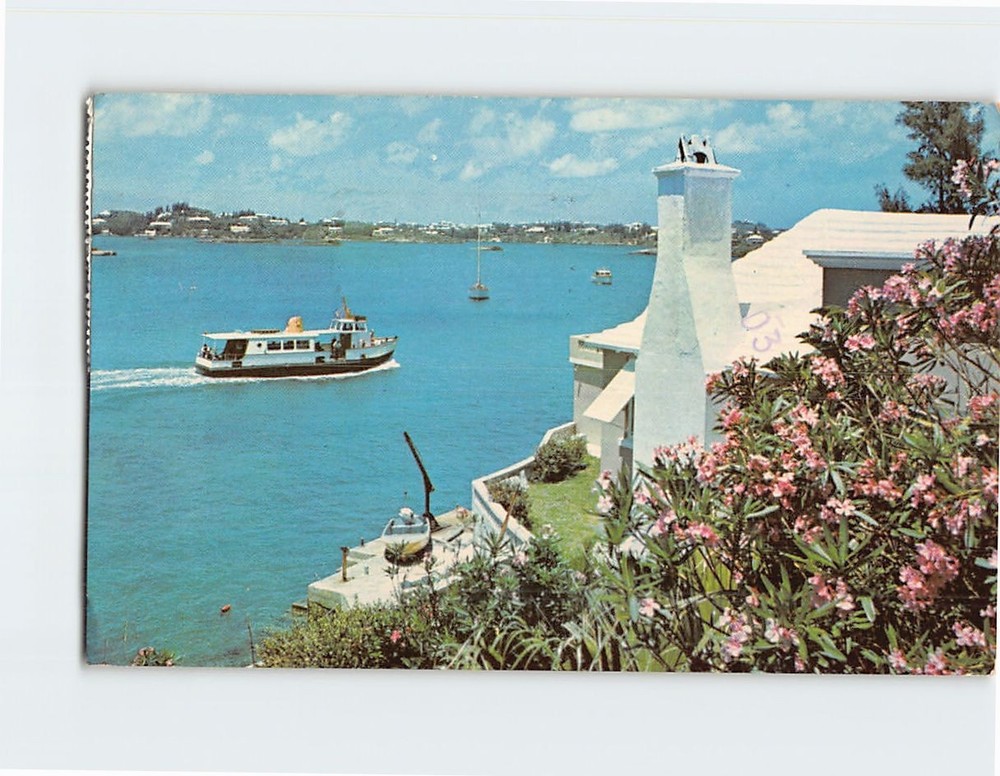 Postcard Ferry Boat in Hamilton Harbour Bermuda British Overseas Territory