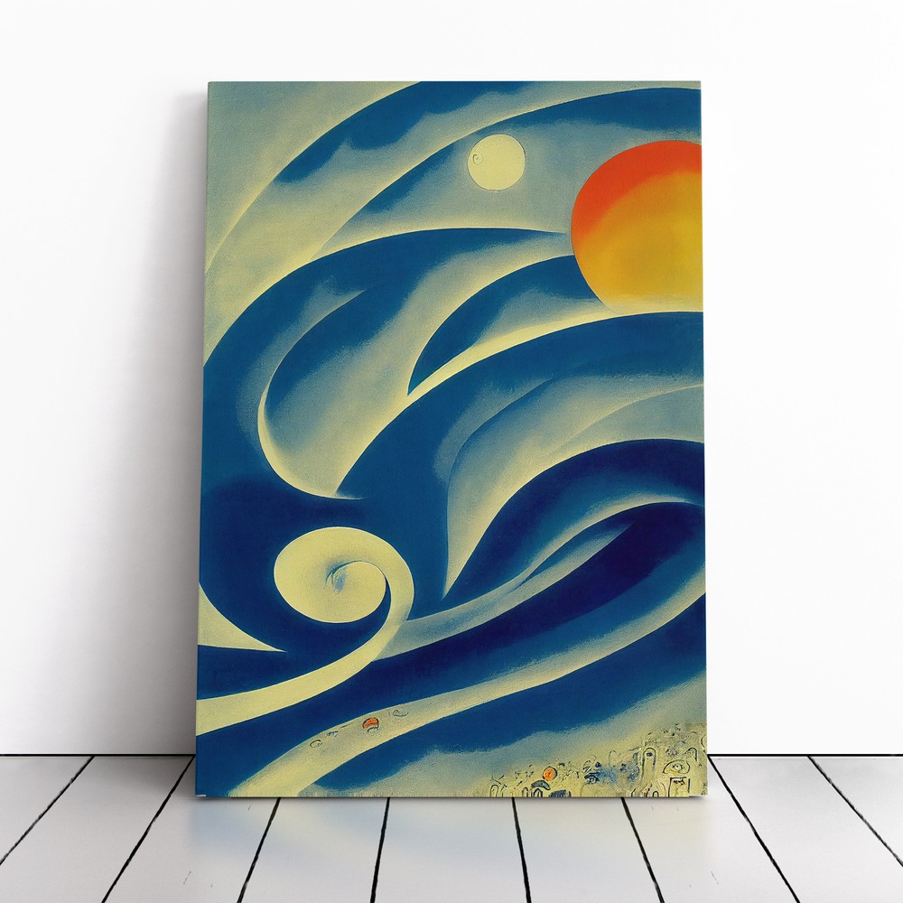 Ocean Wave Modern Art No.4 Abstract Canvas Wall Art Print Framed Picture Lounge