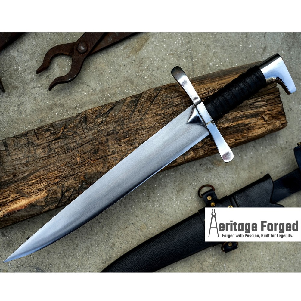 12-Inch Hand-Forged Tactical Dagger for Hunting Camping and Survival