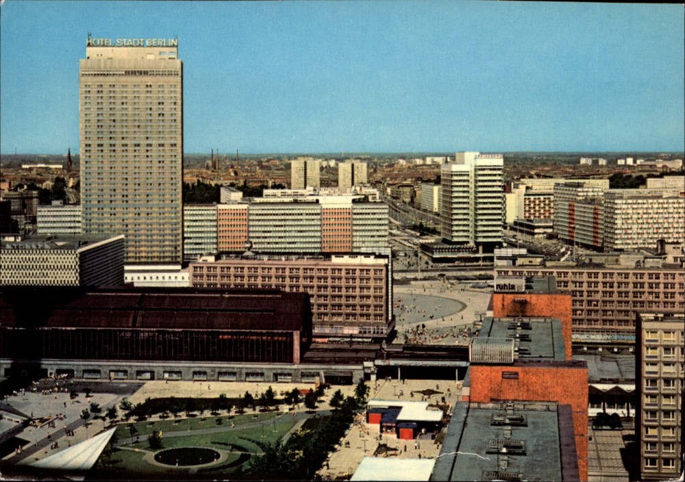 Hotel Stadt Berlin Berlin East Germany aerial view vintage postcard n604