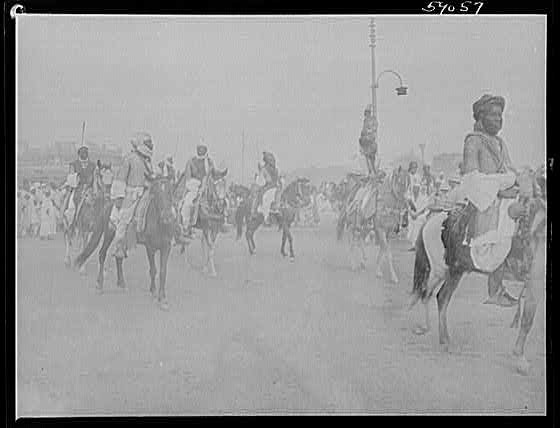 Photo:India 1910s Procession on Horseback Mounted Riders Parade