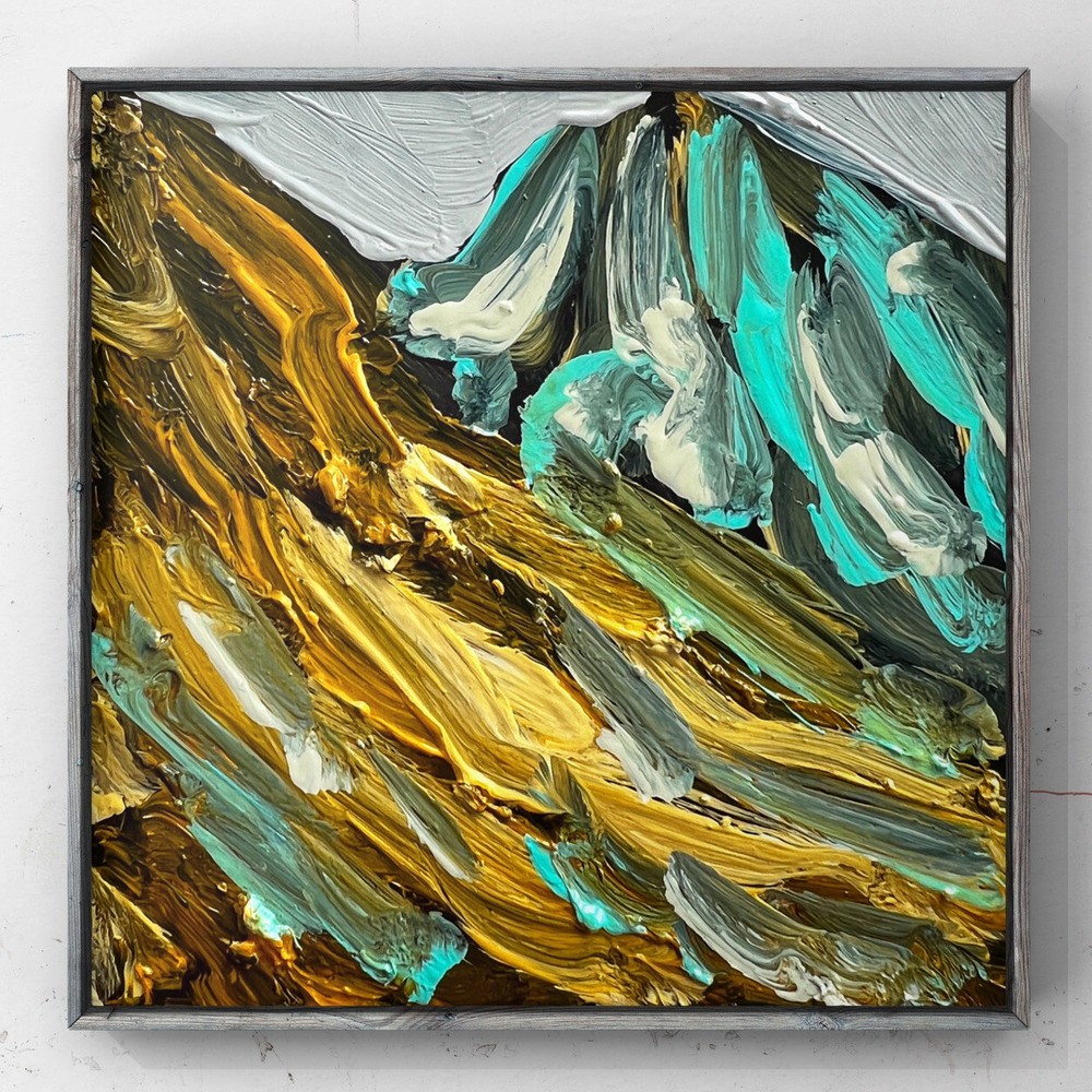 Abstract Landscape Oil Painting Mountain Artwork Modern Outsider Art For Gift
