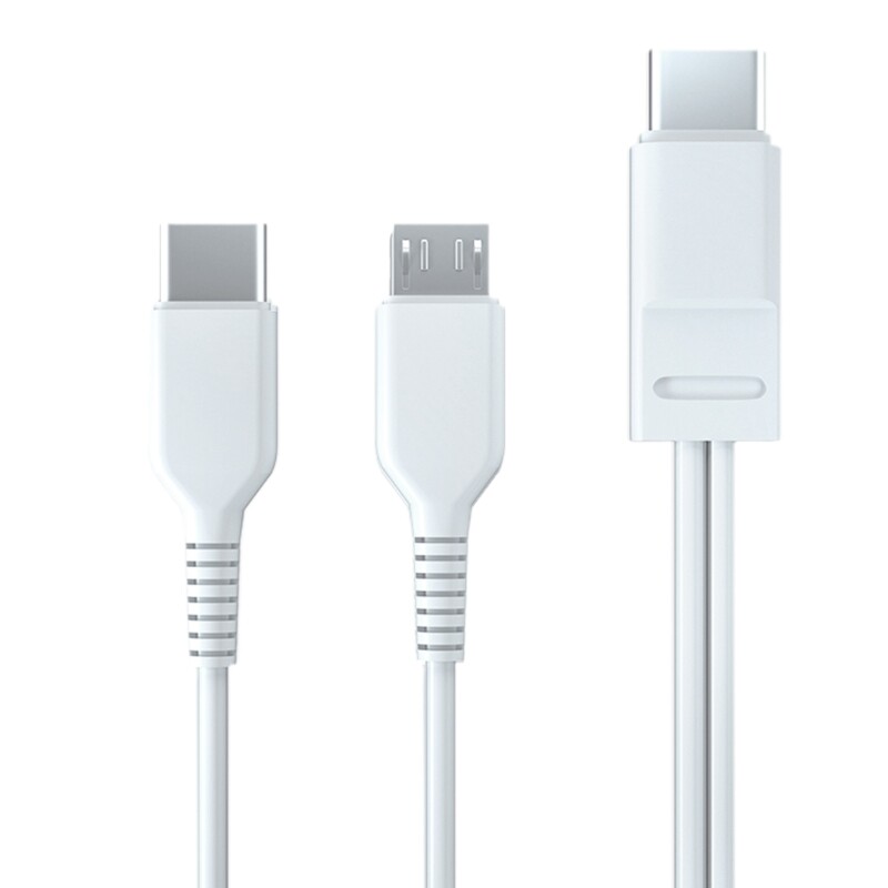 2-in-1 Micro USB & Type C Fast Charging Cable for Phones & Tablets