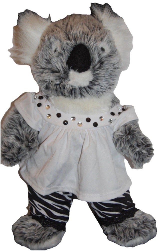 Koala Bear Black White Plush Outfit for Build a Bear 15 Inch Stuffed Toy Lovey