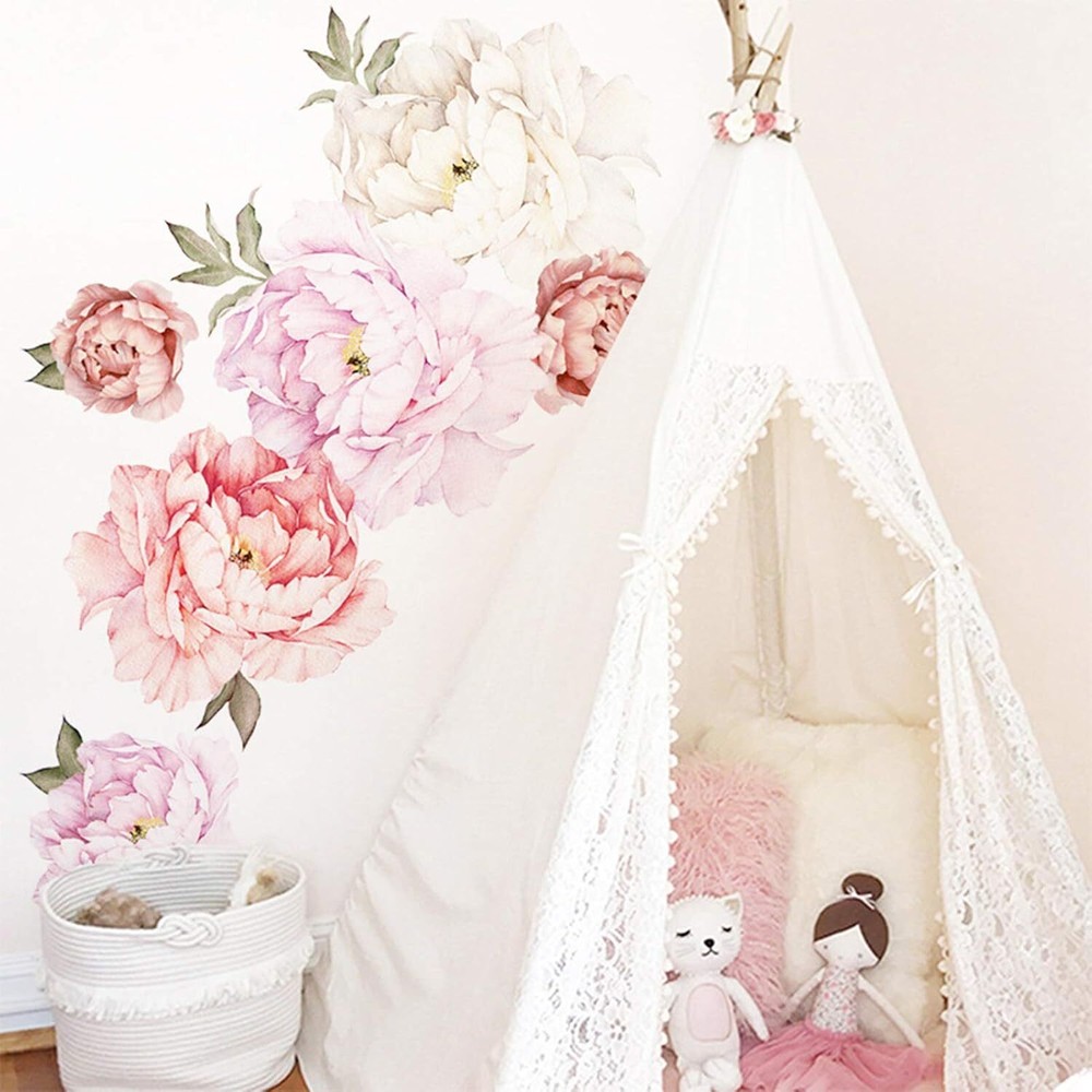 Peonies Flowers Wall Decals Watercolor Elegant Floral Stickers Peony #20