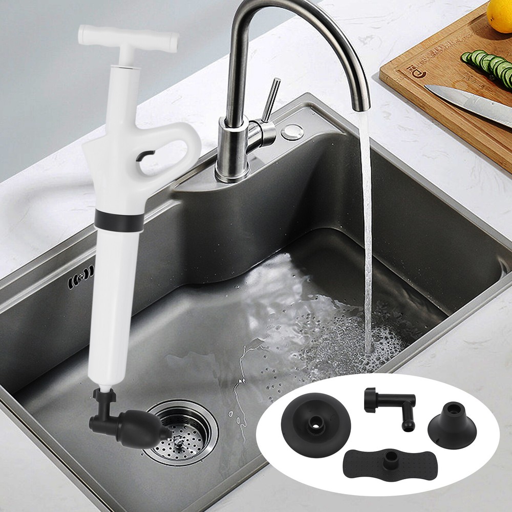 High Pressure Toilet Plunger Air Drain Blaster Sink Dredge Pipe Clog Plumbing