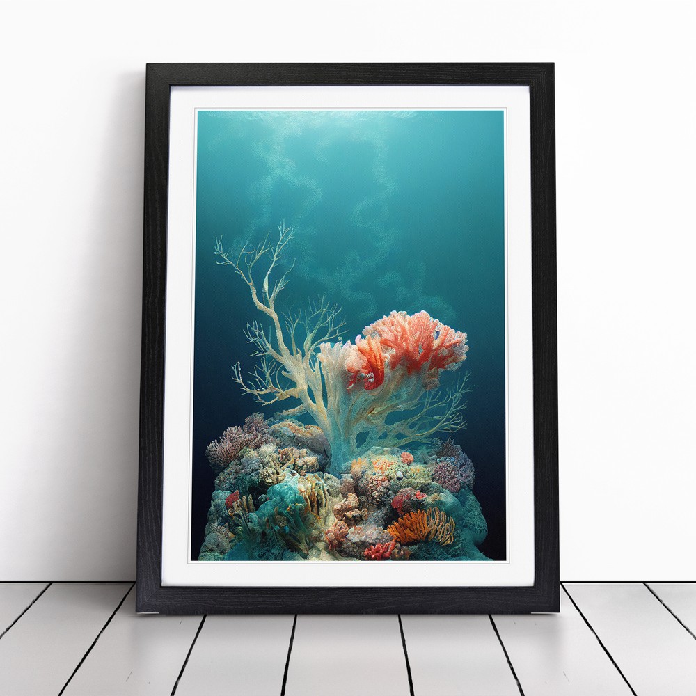 Astonishing Coral Reef Wall Art Print Framed Canvas Picture Poster Decor