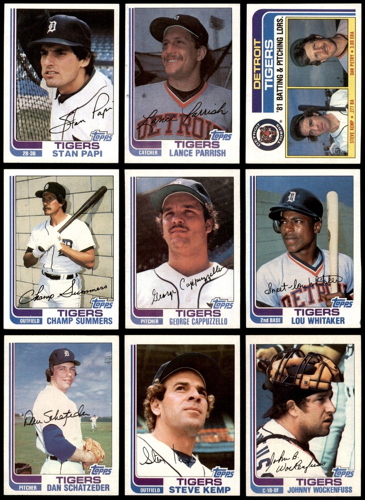 1982 Topps Tigers Almost Complete Team Set 5.5 - EX+ 6908743 (22 / 31 cards)