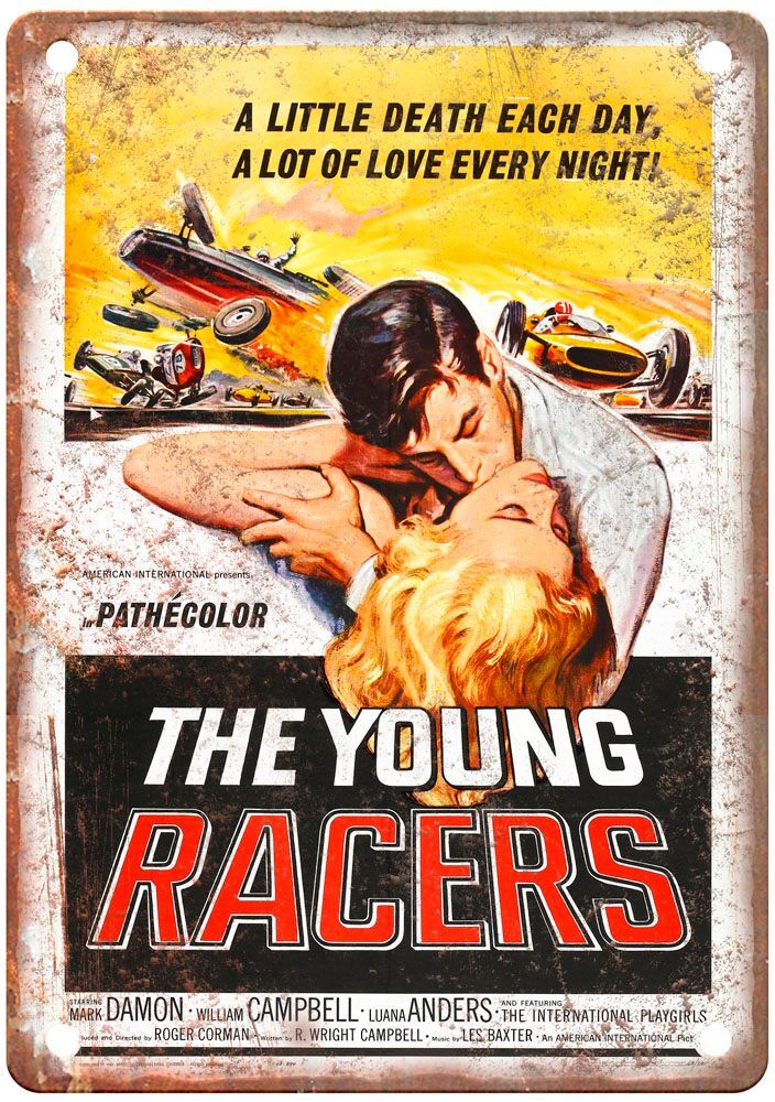 Vintage Young Racers Retro Metal Wall Sign MP5134 Old Movie Poster Style