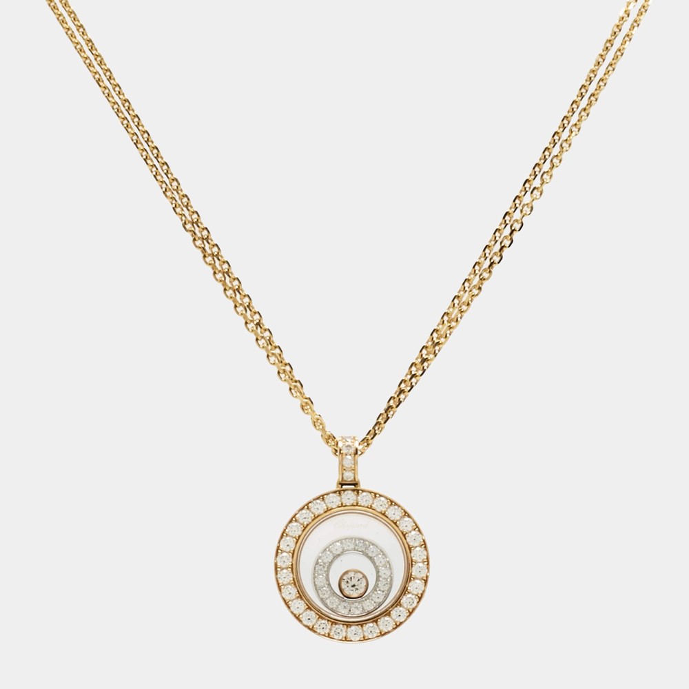 Chopard Happy Spirit Diamonds 18k Two Tone Gold Necklace