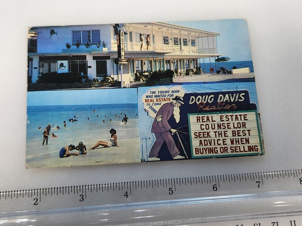 Sailfish Motel Swimming Realtor Ad Vtg Postcard UNPosted St Pete Florida
