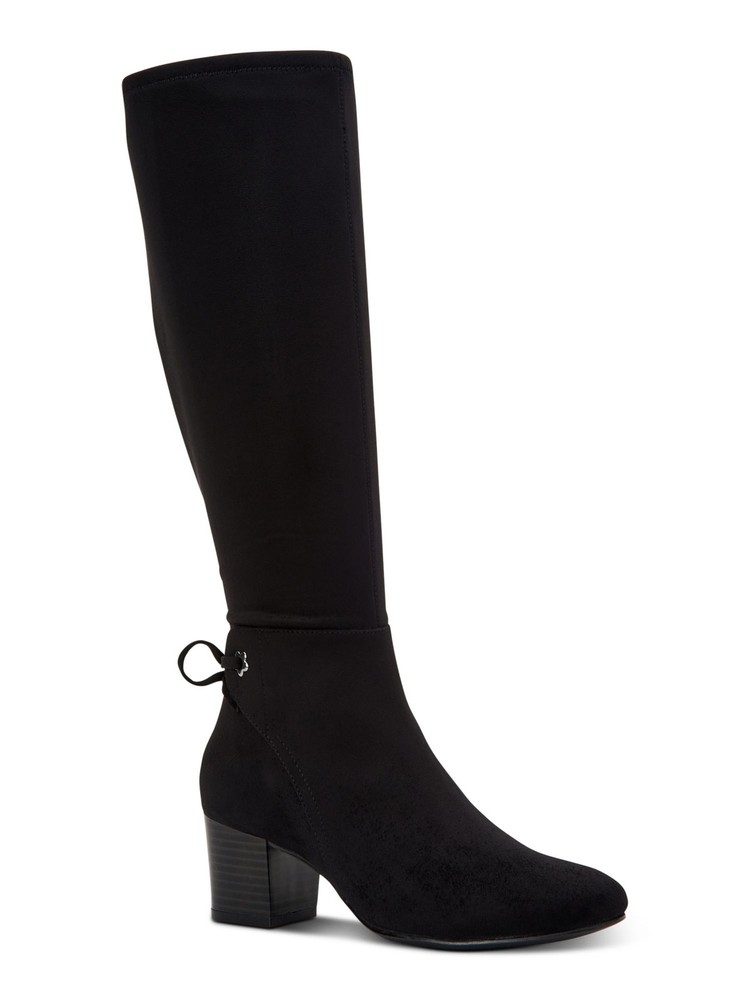 CHARTER CLUB Womens Black Hardware Palmaa Almond Toe Block Heel Boots 8.5 M