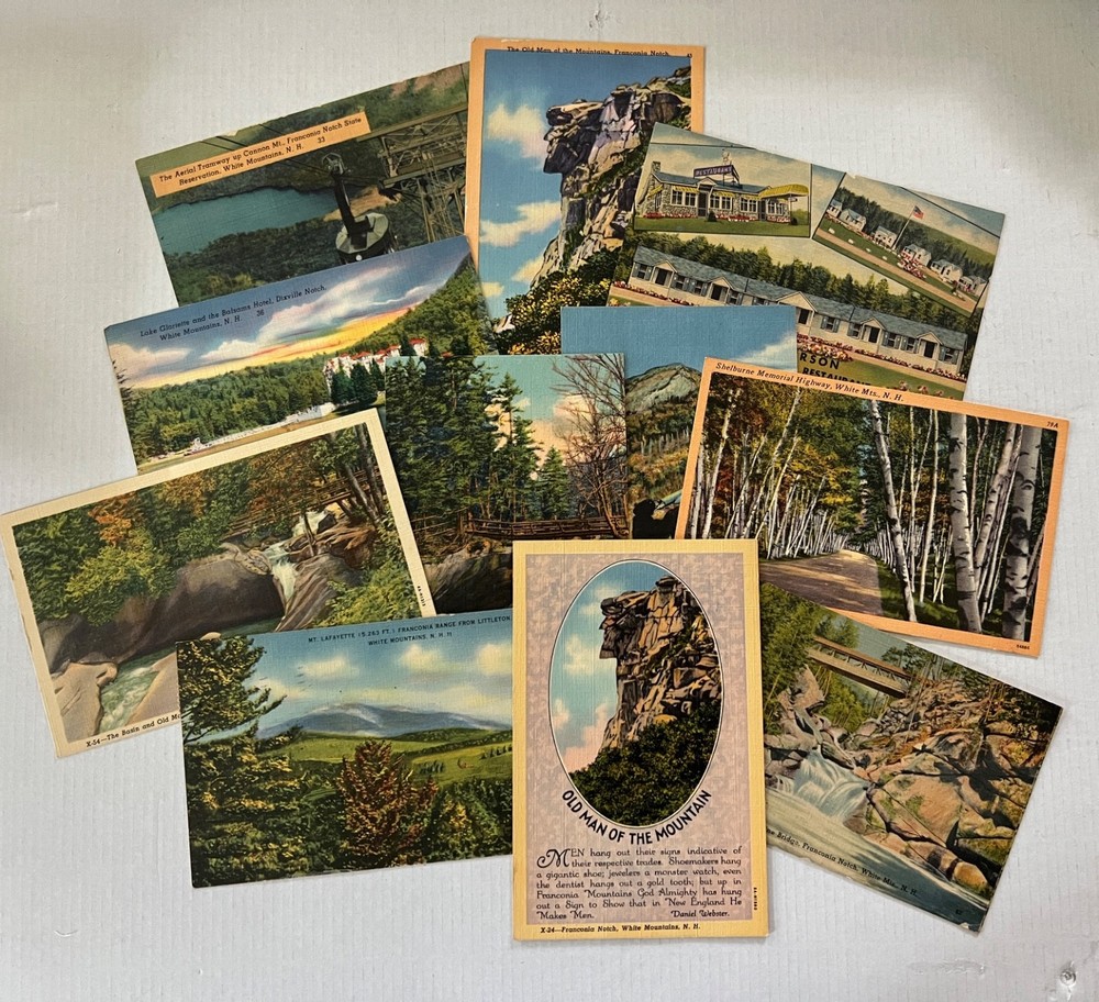 Vintage Lot of 11 New Hampshire Postcards, Linen, Posted & Nonposted