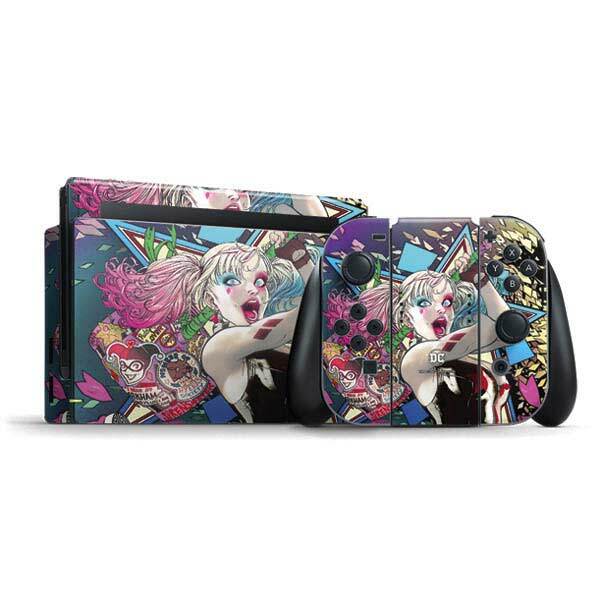 DC Comics Harley Quinn Nintendo Switch Bundle Skin - Colorful Harley Quinn