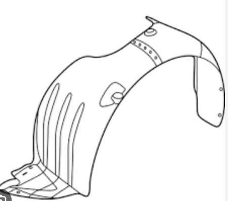 2014-2016 Hyundai Elantra Front Passenger Right Inner Fender 868123X700 OEM.