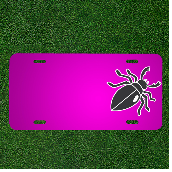 Custom Car License Plate with Beetle Insect Wings for Personalized Names