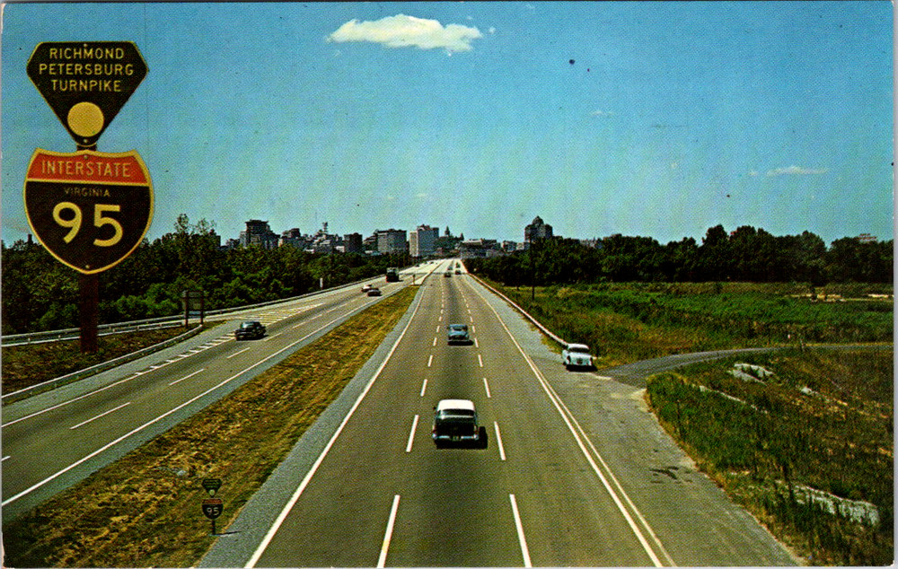Vintage Postcard Richmond Petersburg Turnpike Interstate 95 Virginia