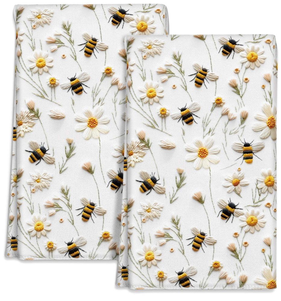 Soft Absorbent Microfiber Kitchen Towels Set of 2 Dish Cloths 18x26 Inch