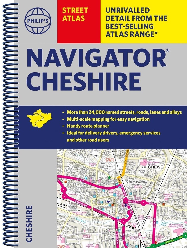Philip's Navigator Spiral Street Atlas of Cheshire by Philip's Maps