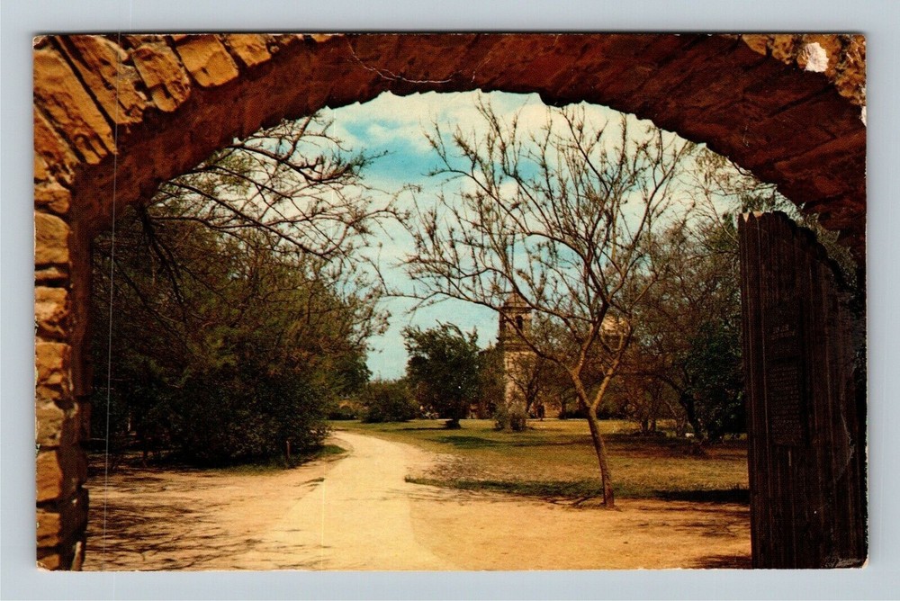San Antonio TX-Texas, San Jose Mission State Park Entrance Gate Vintage Postcard