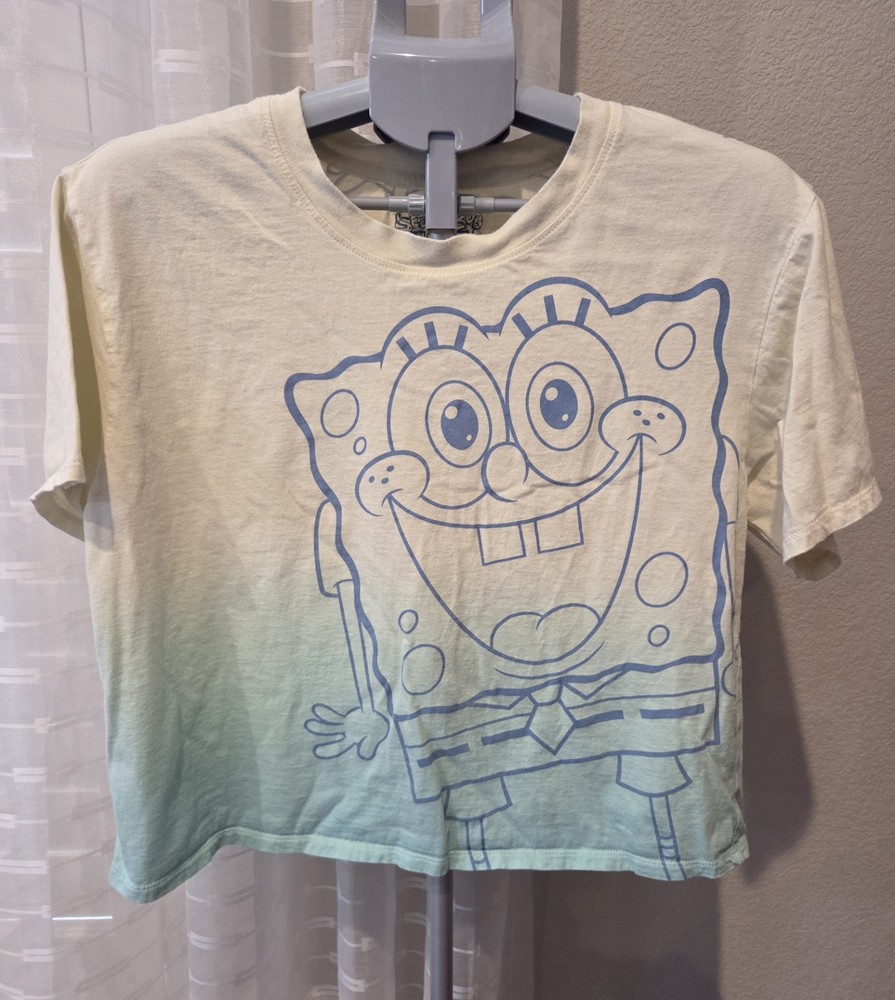 Spongebob Tie Dye T-Shirt Size Large Boxy Cropped Nickelodeon