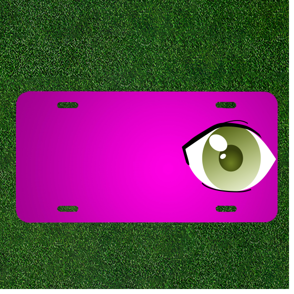 Personalized Green Car License Plate with Custom Names on Eyes Right