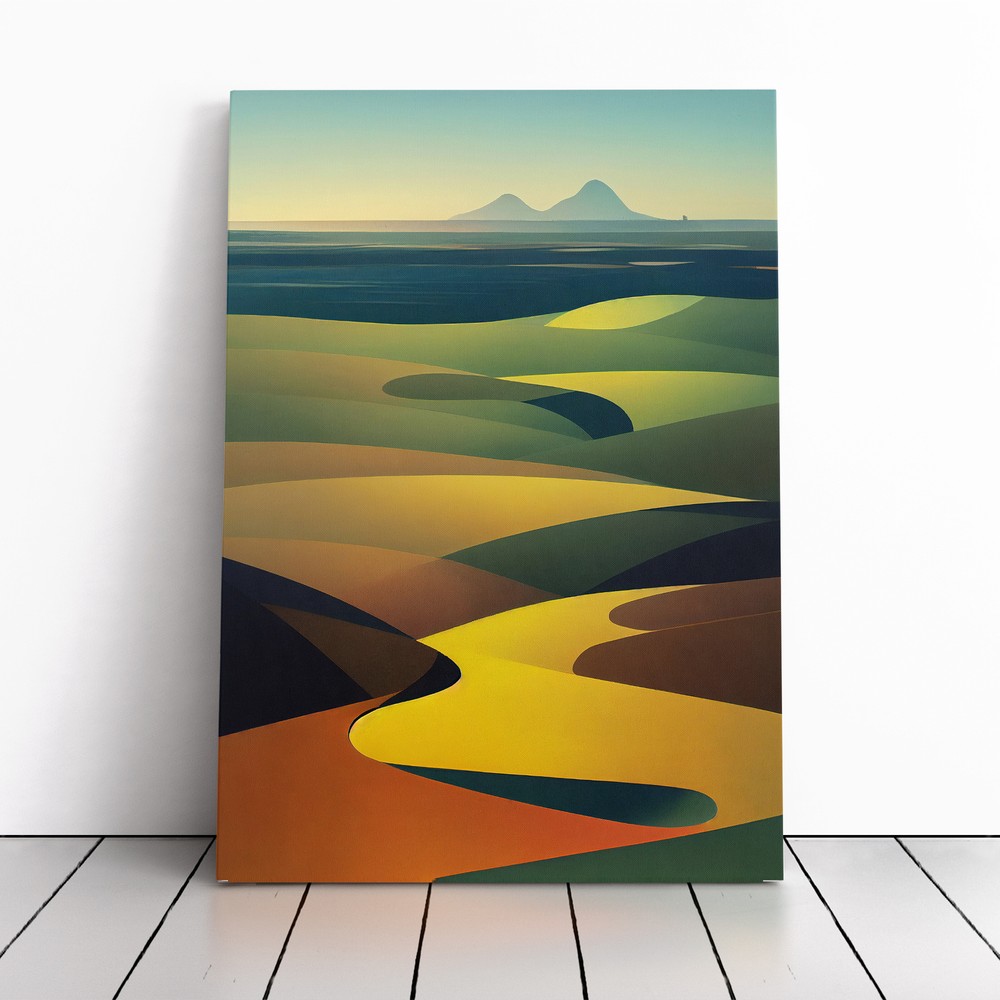 Abstract Mountain Landscapes No.6 Canvas Wall Art Print Framed Picture Decor