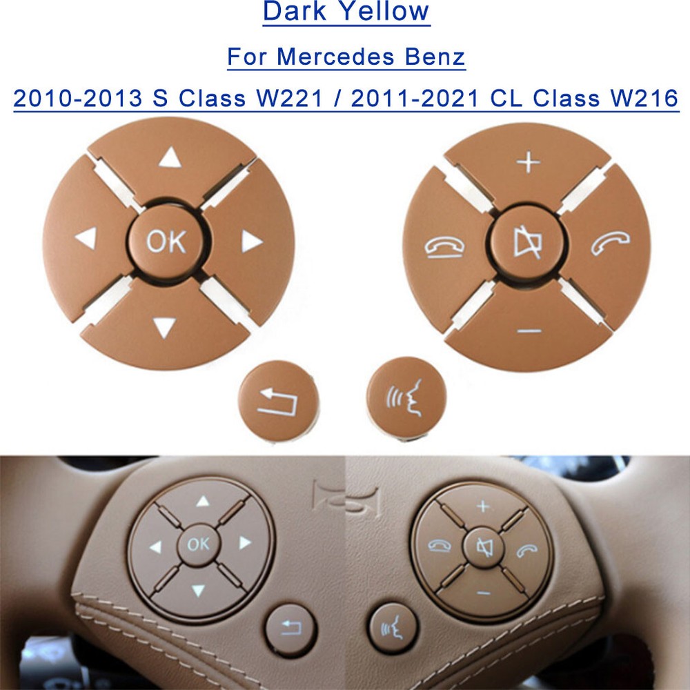 Dark Yellow(N) 12PCS Steering Wheel Switch Buttons For Benz S/CL Class W221 W216