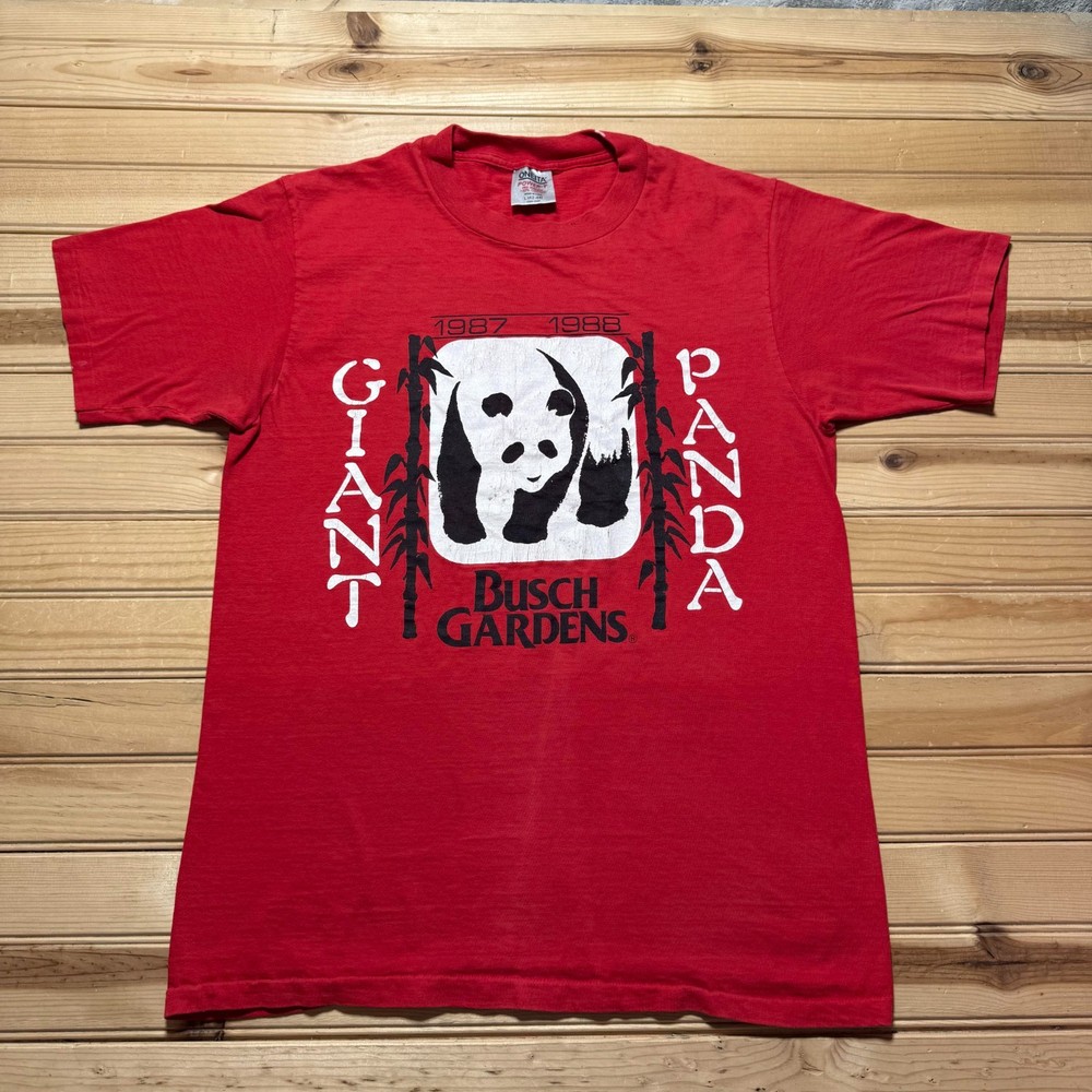 Vintage 80s Giant Panda Busch Gardens Single Stitch Animal Shirt Size Large