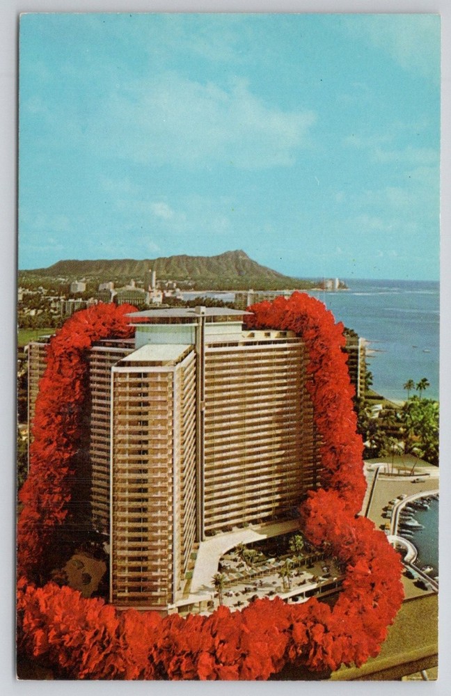 Ilikai Hotel Waikiki Honolulu HI Diamond Head Curteichcolor Postcard