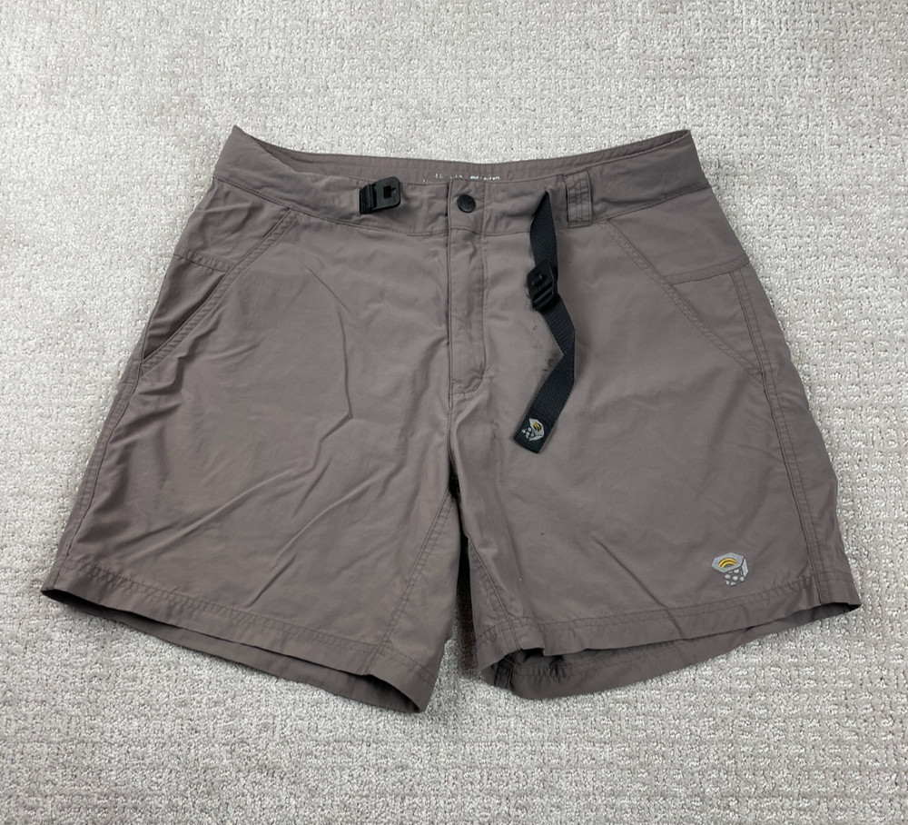 Mountain Hardwear Shorts Mens Medium Brown Belted Stretch Hiking Outdoors