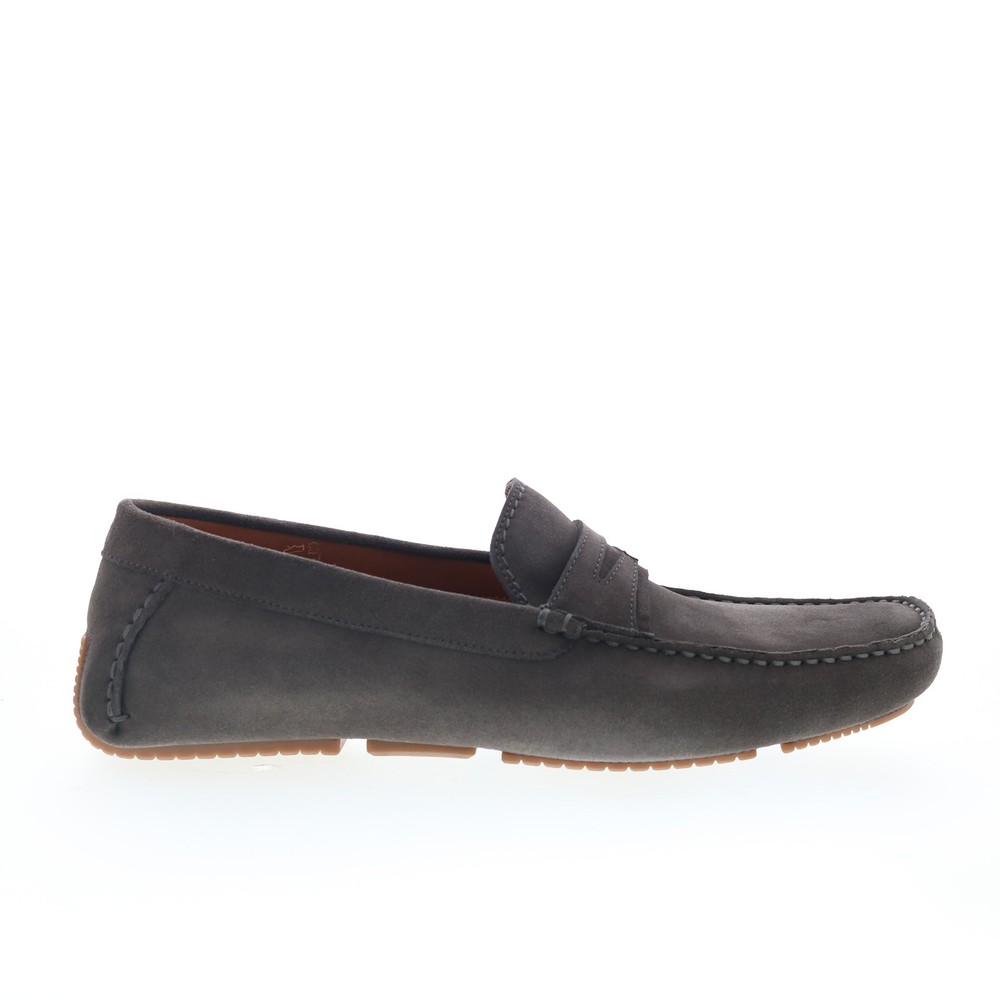 Aquatalia Brandon Suede Waterproof M054729 Mens Gray Loafers Moccasin Shoes 13