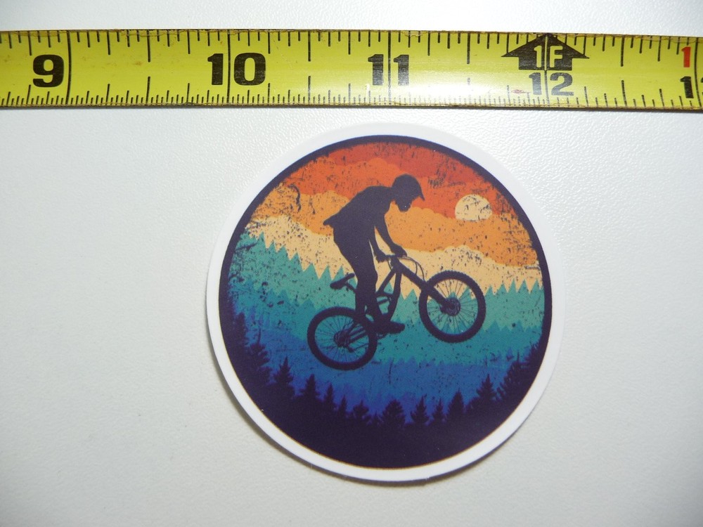 MTB Mountain Bike Sunset Ride Decal Sticker for Cycling Enthusiasts