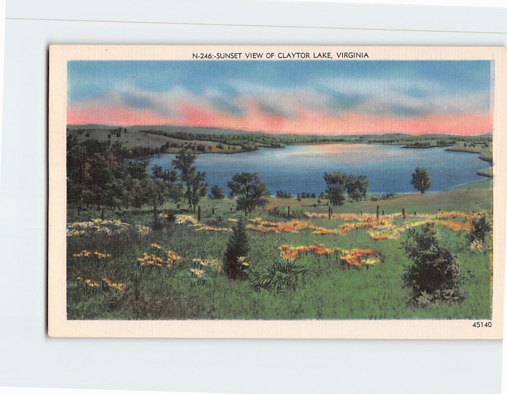 Postcard Sunset View of Claytor Lake Virginia USA