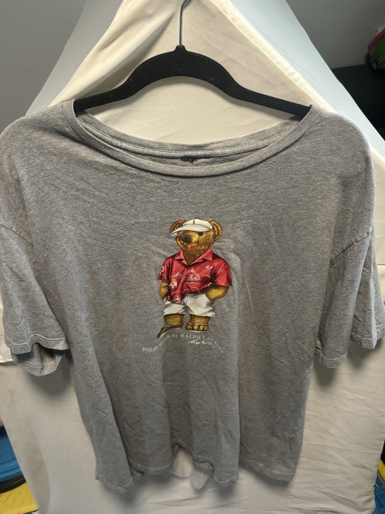 Polo Ralph Lauren Polo Bear Men's XL Gray Crew Neck Short Sleeve Graphic T-Shirt