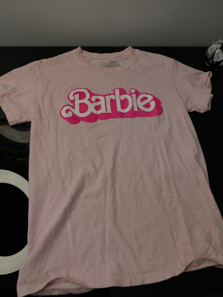 Women’s Barbie The Movie Pink Tee Shirt T-Shirt Size S 100% Cotton