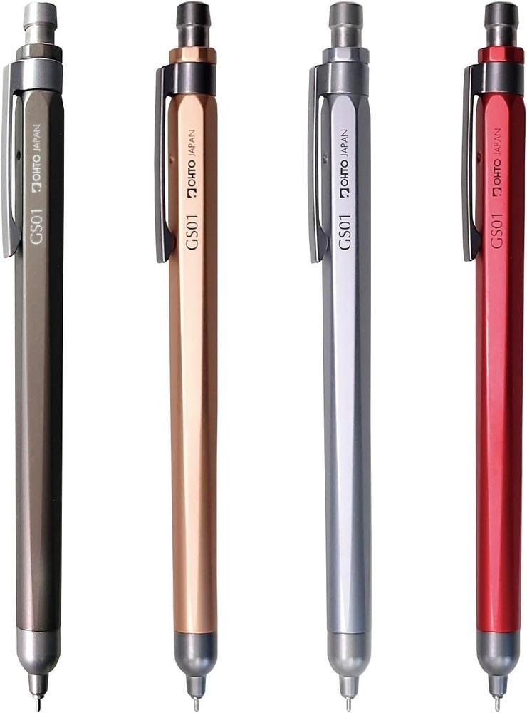 OHTO GS01-G5 Gel Roller Ballpoint Pen 0.5mm Needle Tip Aluminum Made in Japan