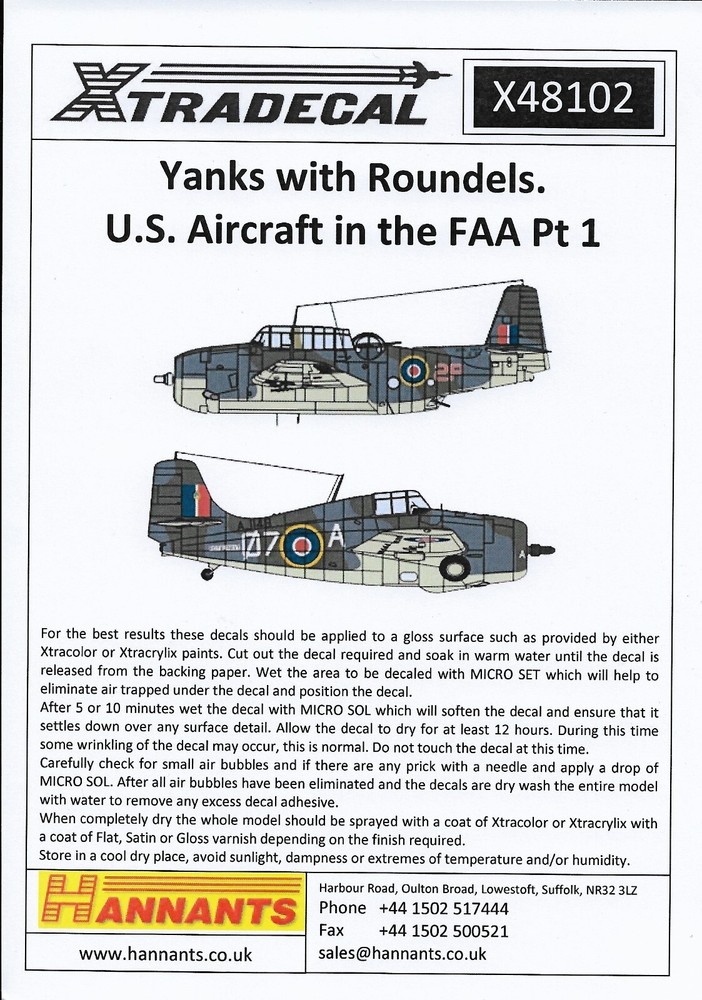 X48102 Xtradecal 1:48 Yanks with Roundels. U.S. Aircraft in the FAA Part 1