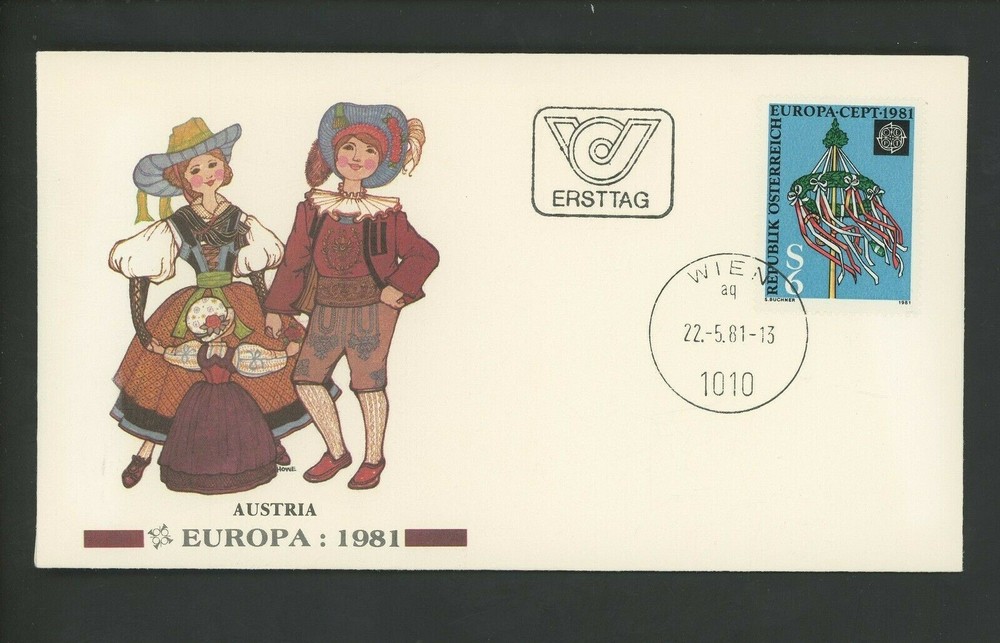 Postal History Austria FDC #1178 Europa Maypole children 1981