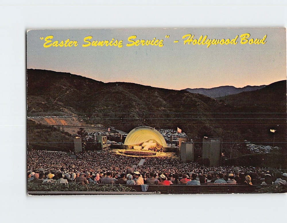 Postcard Easter Sunrise Service Hollywood Bowl Hollywood California USA