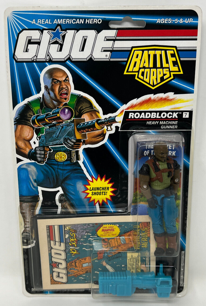 GI Joe 1992 - Roadblock - Heavy Machine Gunner - Battle Corps - New Sealed VTG