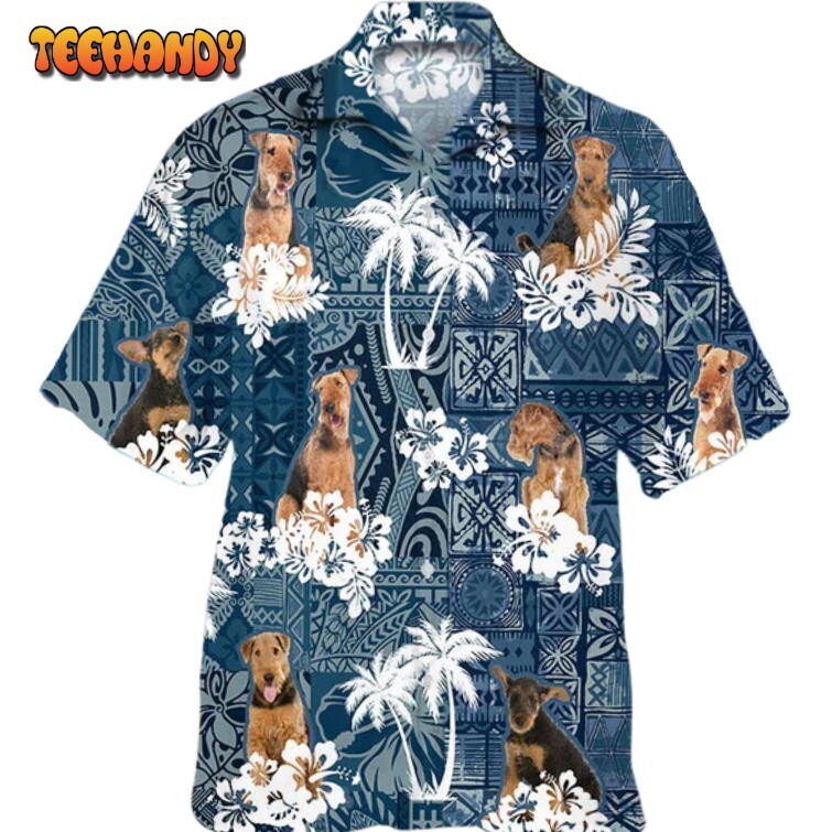 Colorful Airedale Terrier Hawaiian Shirt with 3D All Over Print for Dog Lovers